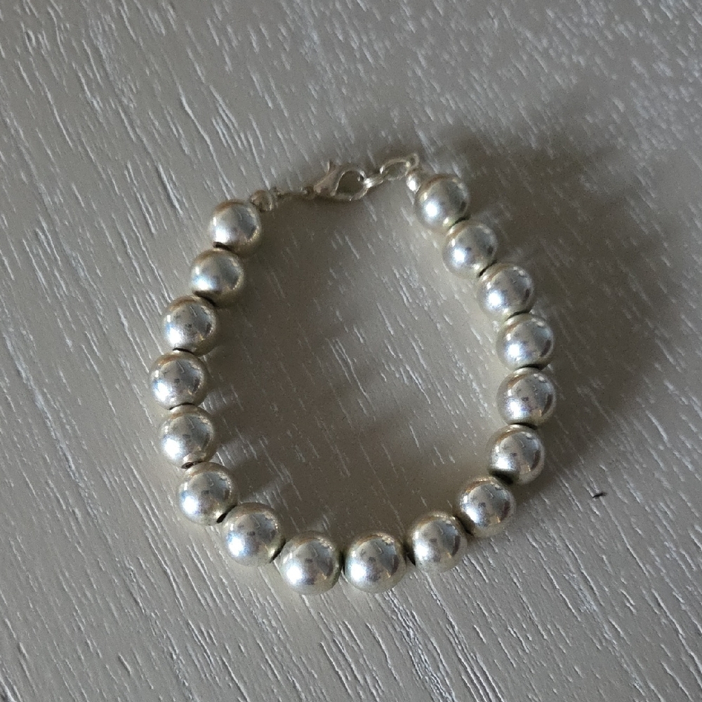 Macy's Silver Beaded Bracelet
